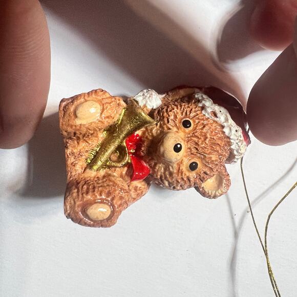 Vintage Barely Bears Christmas Ornaments Set of 3 Hand Painted Taiwan Boxed - Picture 14 of 16